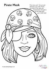 Pirate Mask Colouring Pages Pirates Colour Kids Activityvillage Masks Activities sketch template
