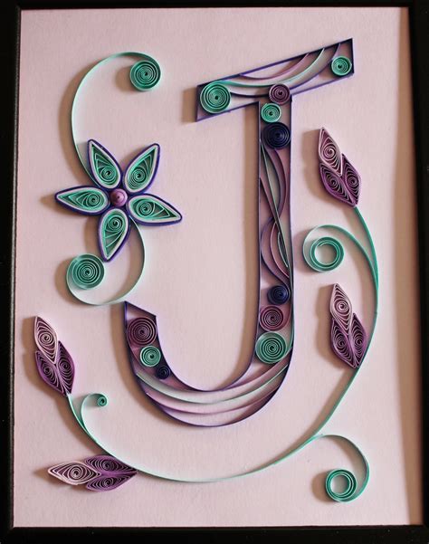 quilling template  letter  quilled letter  monogram green