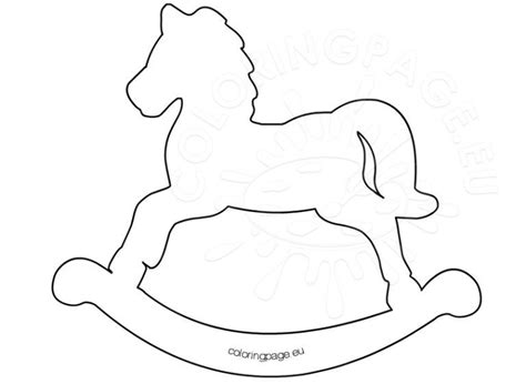 printable rocking horse template coloring page
