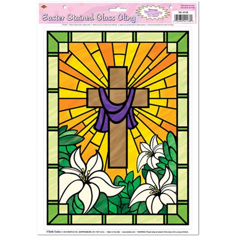 easter stained glass window clings