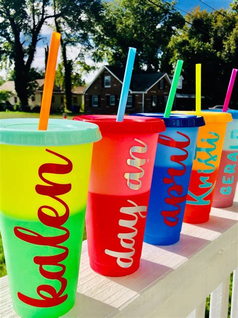 personalized oz color changing cold cups etsy
