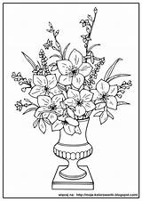 Kwiaty Wazonie sketch template