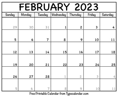 printable february  calendar templates  holidays