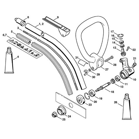 stihl fc  edger fc  parts diagram drive tube assembley