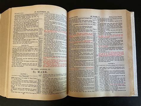 vintage  red letter edition bible king james  etsy