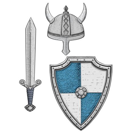 Best Viking Sword And Shield Drawings Illustrations Royalty Free