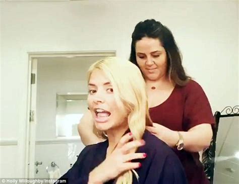 holly willoughby goes makeup free on instagram as her blonde locks are cut daily mail online