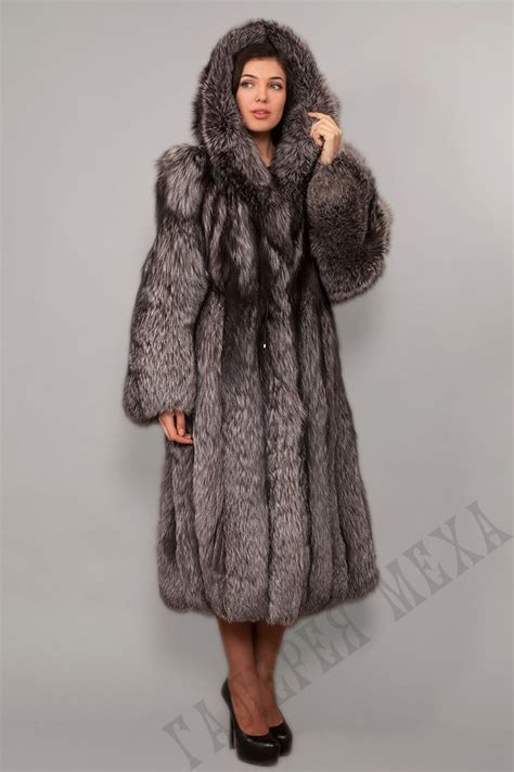 Hooded Silver Fox Fur Coat Fox Fur Coat Silver Fox Fabulous Fabrics