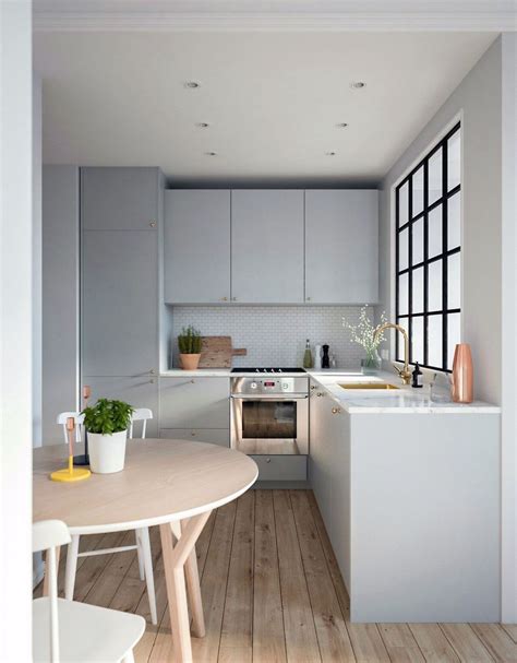 modern  shaped kitchen design  window