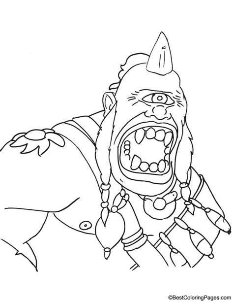 angry cyclops coloring page   angry cyclops coloring page