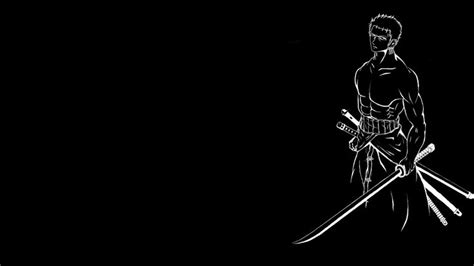 wallpaper  piece black  white roronoa zoro