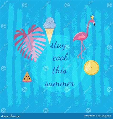 summer design stay cool  summer text stock vector illustration
