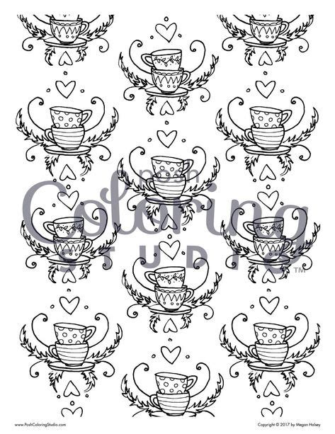 teacups coloring page posh coloring studio  images