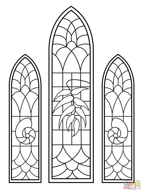 beauty   beast stained glass window coloring page coloring home