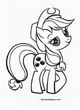 Pony Applejack sketch template