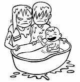 Bath Coloring Time Toddlers Fun Template sketch template