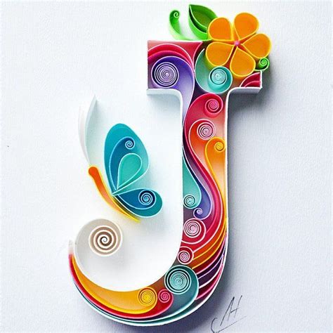quilling wall paper art letter  paper art personalized monogram gift