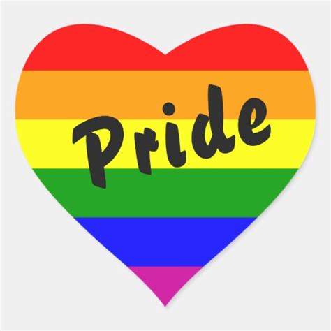 gay pride rainbow flag heart heart sticker