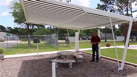 freestanding retractable awning shade structure installable    yard youtube