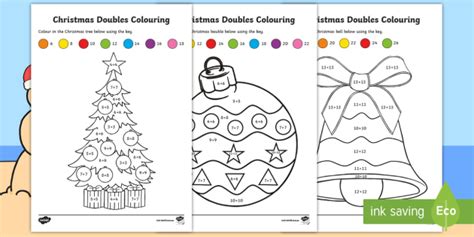 christmas maths colouring sheets ks harrumg