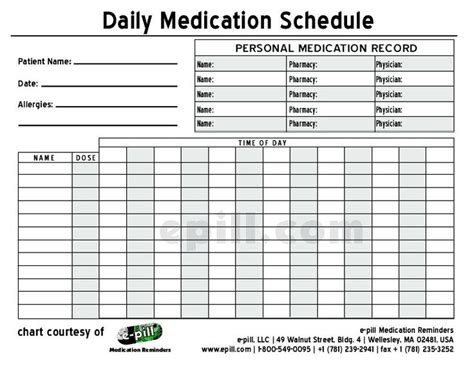daily medication schedule  daily medication chart  print