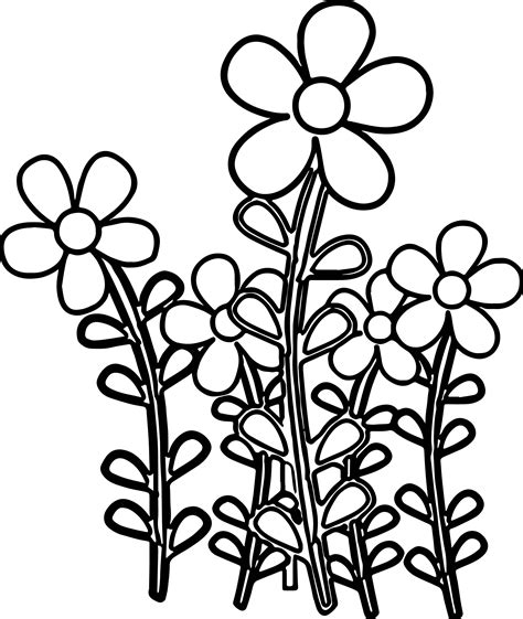 cartoon daisies coloring page wecoloringpagecom