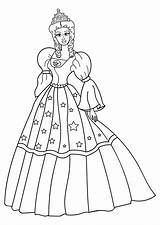 Princesa Colorear Vestido sketch template