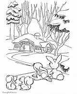 Coloring Christmas Pages Scene Scenes Santa House Village Winter Drawing Sheets Print Drawings Holiday Cottage Morning Printable Farm Kids Adult sketch template