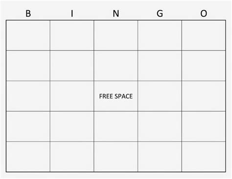 blank bingo template