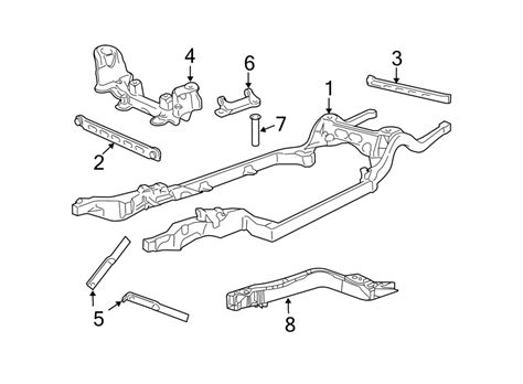 mercury grand marquis suspension subframe crossmember components body