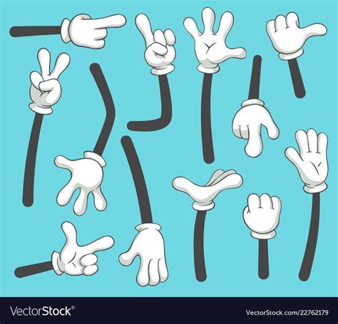 cartoon arms doodle gloved pointing hands  human point arm