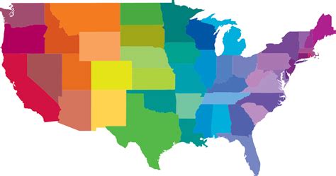 blank colored united states map clipart