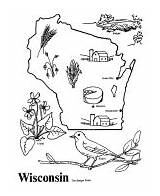 Wisconsin Coloring Map State Pages Outline Usa Printables Shape States Bird Wi Color Printable Kids Sheets Print Activities Demographic Go sketch template