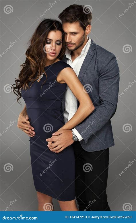 Romantic Couple Touching Each Other Stock Image Image Of Love Jacket
