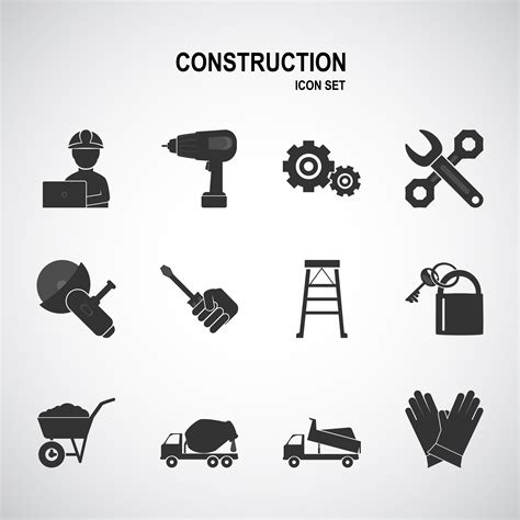 construction tool icon set  vector art  vecteezy