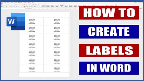 create  label template  word