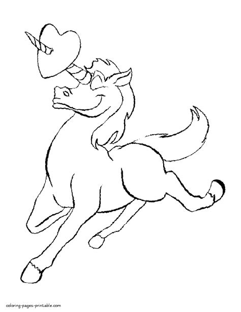 coloring valentine unicorn   heart coloring pages printablecom