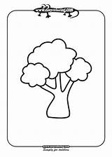 Tree Trees Simple Eleven Coloring Pages Easy Toddlers Kids sketch template