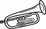 Trumpet Trompete Linie Instrument Arta Trompeta Albine Schulleiters Sim Clipground Fichtenberg Oberschule sketch template
