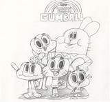 Coloring Pages Gumball Amazing Kids Cartoon Characters Darwin Choose Board Cartoons Silhouette sketch template
