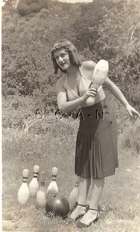 Org Vintage 1940s 50s Risque Pinup Rp Bowling Partner