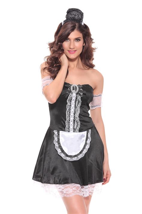 sexy girls black sexy french maid of mini lace dresses adult shop