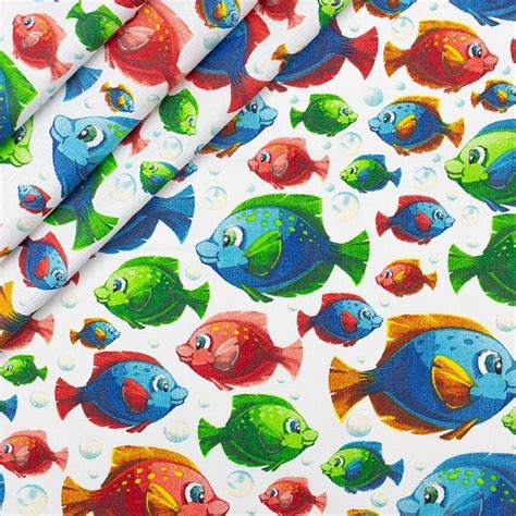 fish fabriccolorful fish tropical fish fabric print etsy ocean