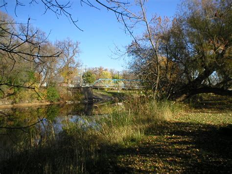 dawson mn foot bridge crossing lac qui parle river photo picture image minnesota at city