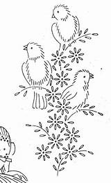 Embroidery Patterns Vintage Paper Hand Transfers Choose Board Birds Stitch Lazy Daisy sketch template