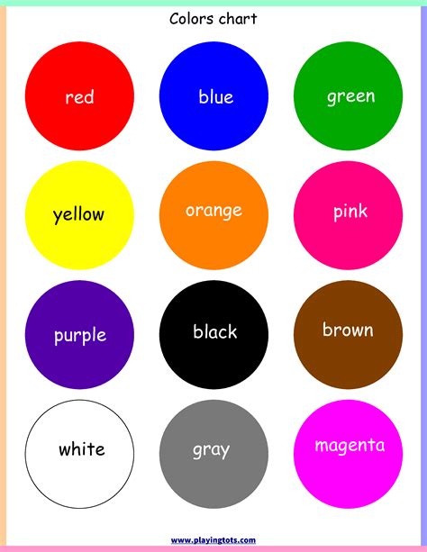 printable color chart  printable templates
