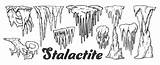 Stalactite Stalagmite Monochrome Vecteur Formations Engraving Vectors Vectoriel Vecteurs sketch template