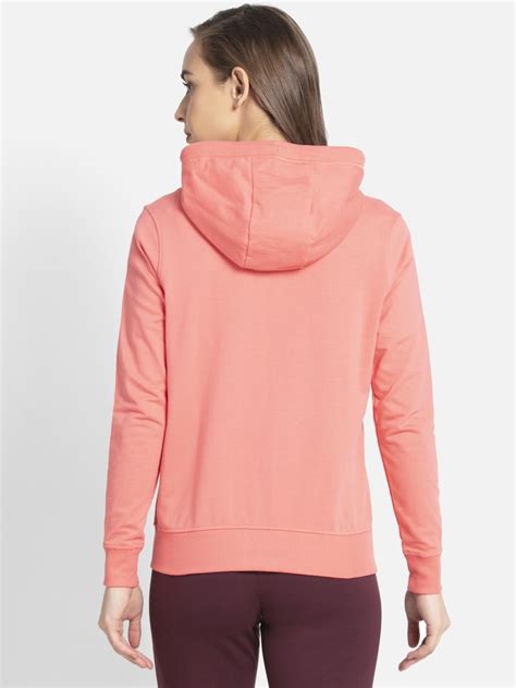 buy blush pink full sleeve full zip hoodie with pocket for women aw30