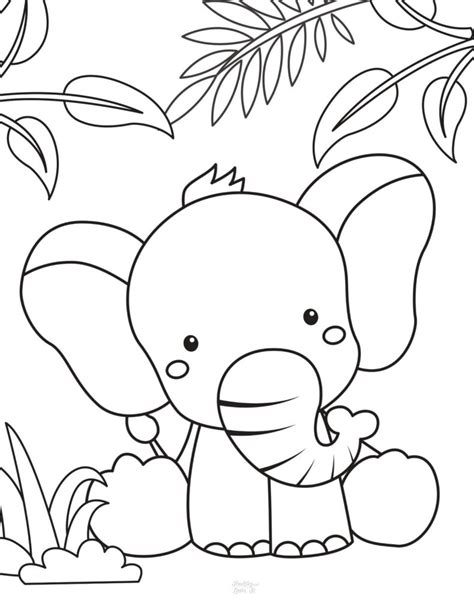 printable elephant coloring pages easy elephant pictures  color