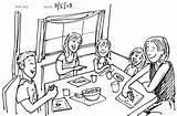Dinner Family Drawing Table Eating Sketch Drawings Sketches Coloring Pages Getdrawings Anime Template Paintingvalley sketch template